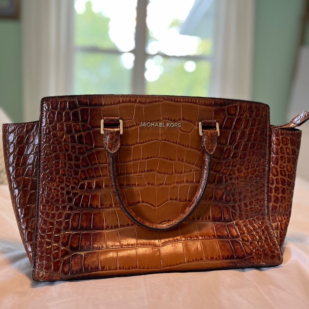 Michael Kors faux croc structured tote